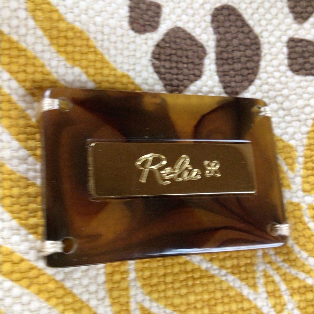 Relic Tortoise Shell Handle Canvas Handbag - image 4